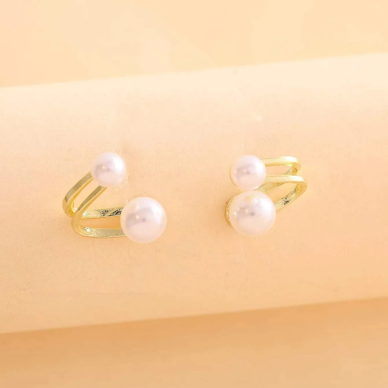 Pearl Hoop Earrings - Image 2