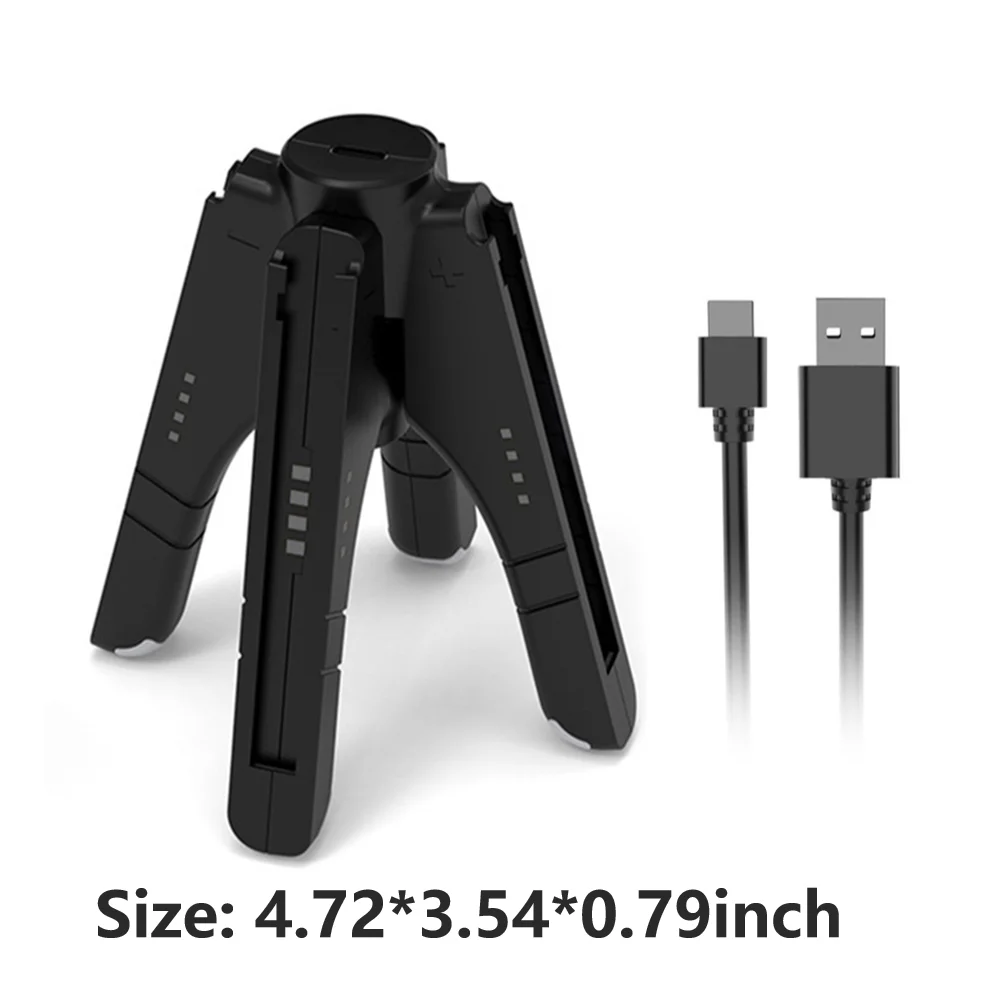 【New-store】 4 in 1 Joy-con Charger Grip for Nintendo Switch/Switch OLED Controller Charger LED Indicator Joycon Handle Charging Dock Stati.