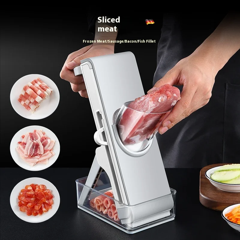 Vegetable Meat Cutter Carrot Potato Slicing Dicing Labor Saving Grinding Machine Kitchen Gadget Vegetable Cutter with Container