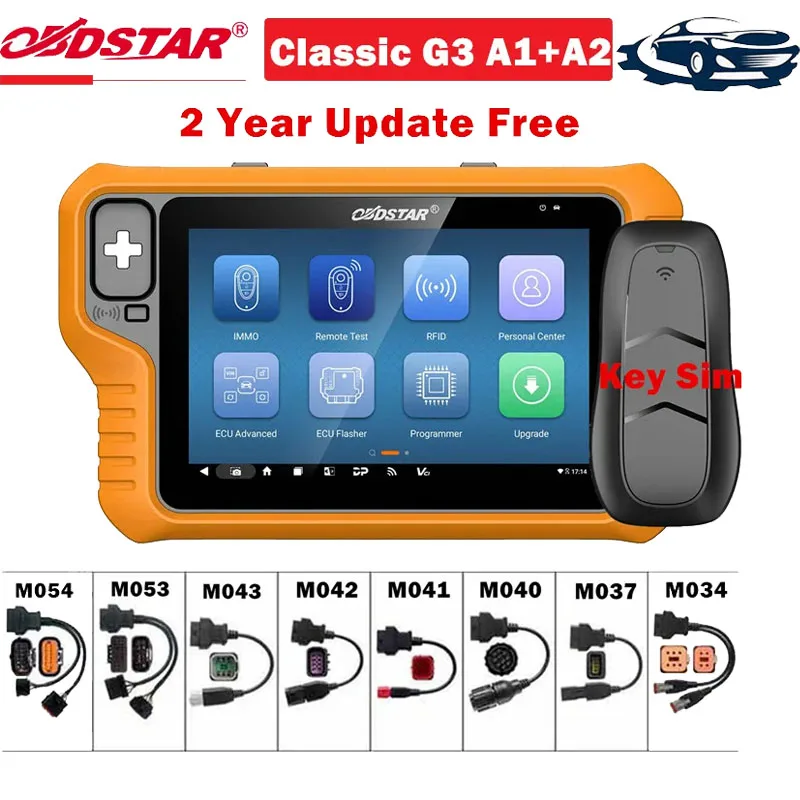 

2024 OBDSTAR X300 Classic G3 Key Programmer A1/A2 with Built-in CAN FD DoIP Support Car/ HD/ E-Car/ Motorcycles/ Jet Ski