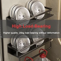 Punch-Free Bathroom Rack Bathroom Shelf Toilet Space Aluminum No Drill Hanging Rack Bathroom Organizer Hang On the Wall 2