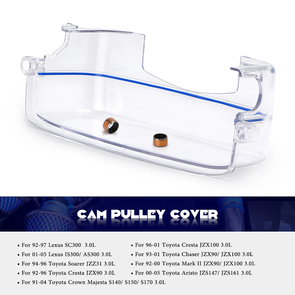 Transparent Gear Turbo Cam Pulley Timing Belt Clear Cover FOR 2JZGTE 2JZ WLR6332