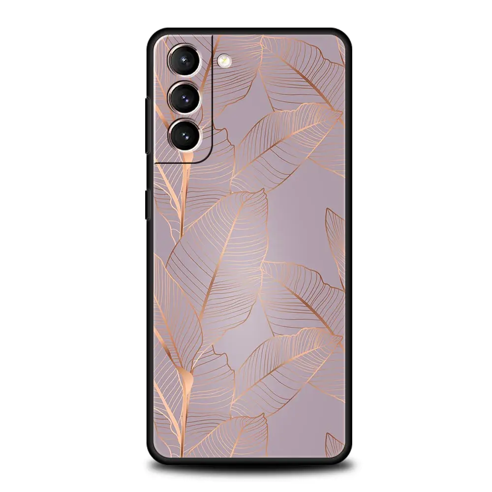 Elegant Rose Gold Art Phone Case - Stylish Soft Silicone Cover