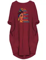 Plus Size Women Short Sleeve O-Neck Loose Casual Dresses