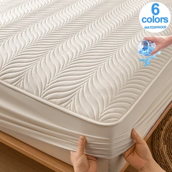 Protecteur de matelas imperméable 1 pièce-housse de matelas sain antimicrobien hypoallergénique, silencieux, convient à 5-28 cm/2-11" de profondeur 1