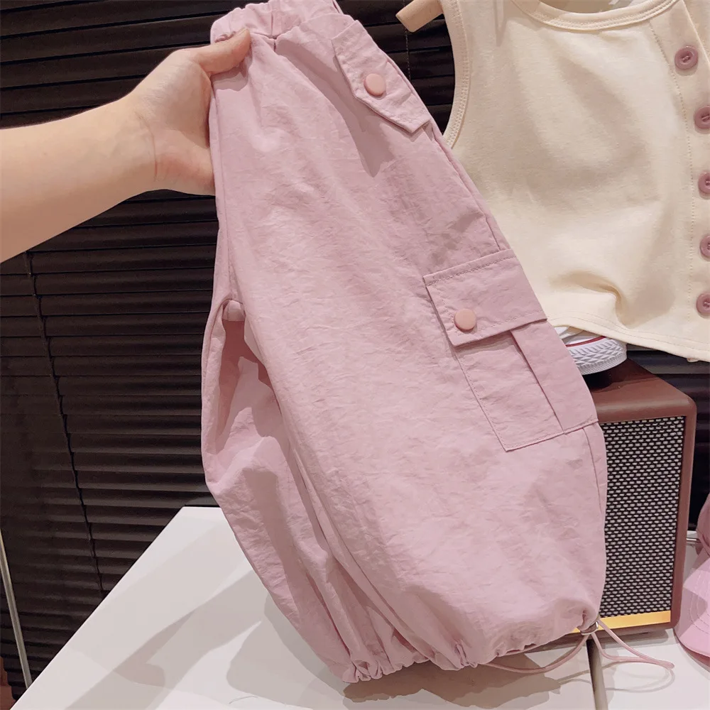 Summer Baby Girl Clothes Fashion T Shirt + Cargo Pants Sets Cute Button Vest Hip Hop Suit for Kids Baby Girl Outfit Set