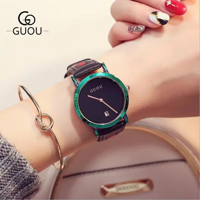 Fashion Guou Top Brand Wrist Watches Colorful Stainelss Steel Watch Women Luxury Women's Clock Saat Relogio Feminino_voghion.com