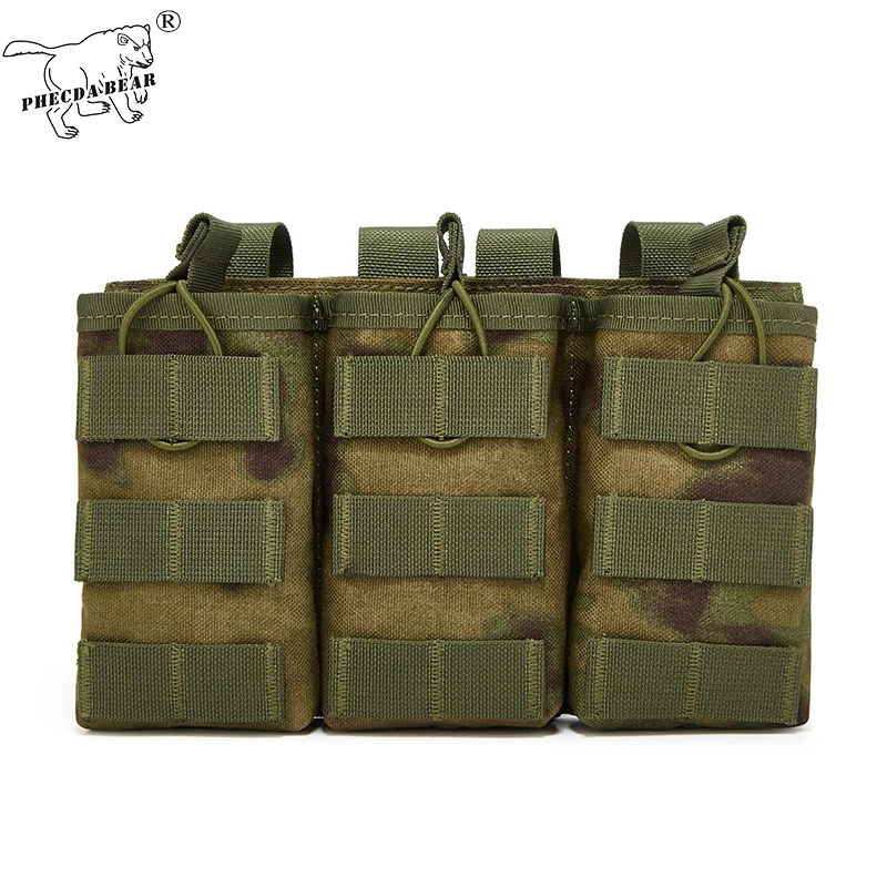

1000D Водонепроницаемая прочная нейлоновая система MOLLE 7,62 мм 5,56 мм A-Tacs FG camo AK triple pouch