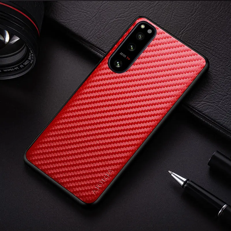 Carbon Fibre Shockproof Slim Non-Slip Full Body Phone Case