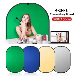 200x150CM Photo Background Chroma key Blue Green Screen Backdrop Portable Foldable Oval Reflector photo Board Fond Studio Photo