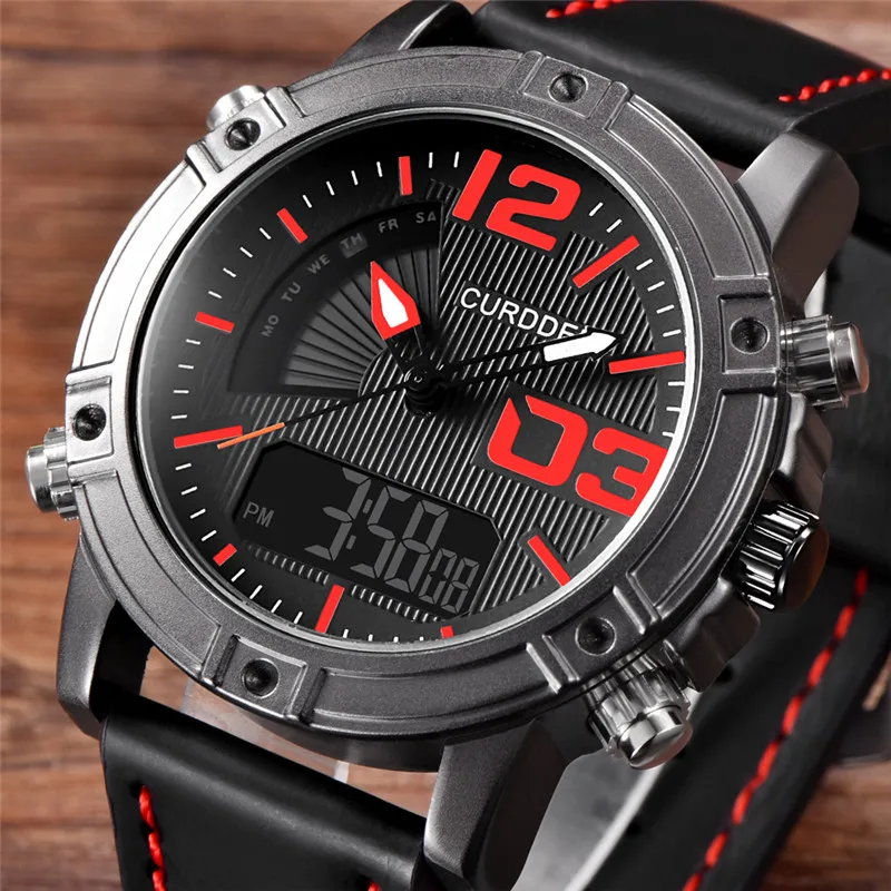 Men Big Brand Chronograph Watches Fashion Leather Band Dual Time Multi-function Sports Quartz Watch Montres de Marque de Luxe