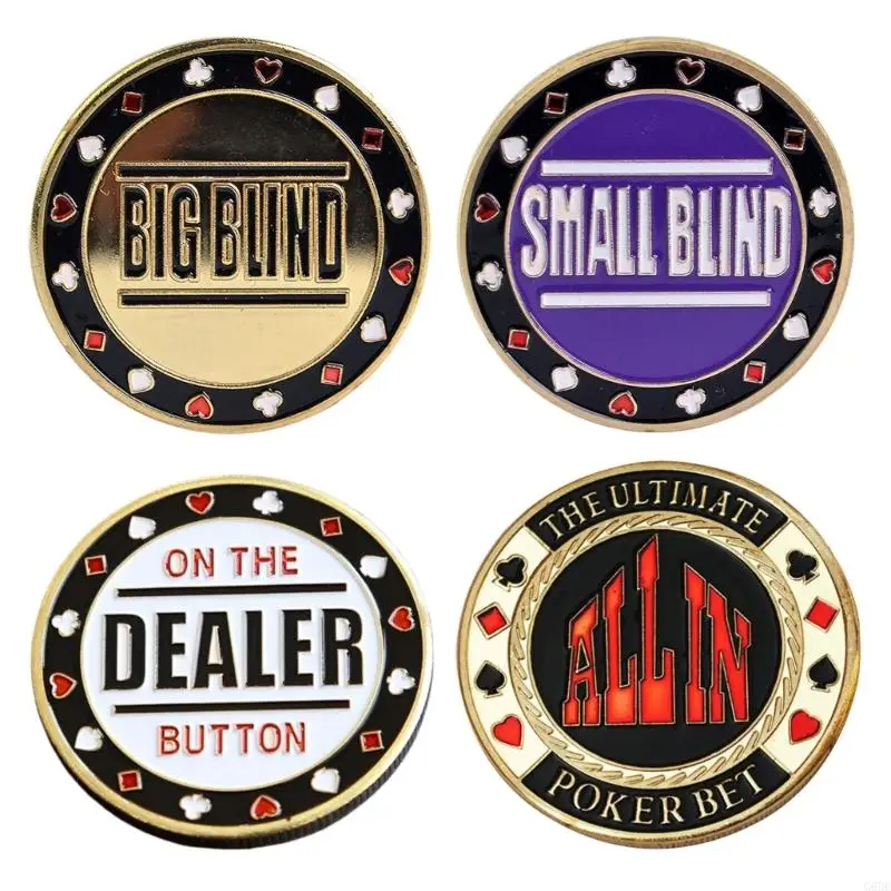 G6DE Professional Poker Game Dealers Button Poker Cards Guard Protector Metal  Coin Poker Chip Button for Entertainment
