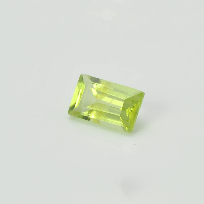 5pcs/lot Natural Stone Green Peridot Facet Rectangle Step cut 5x7mm-7x9mm Eye Clean Semi-precious Gemstone For Jewelry