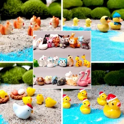 Magic Fairy Garden Accessories set 2/4/6 Miniature Toy Flamingo Animal Figure Elephant Duck Frog Deer Craft Terrarium Moss Decor