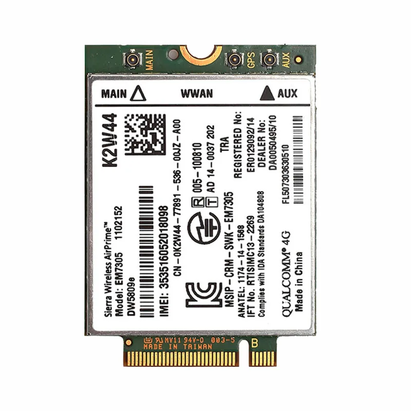 para Sierra Wireless Módulo do Cartão Em7305 M.2 Ngff 4g 100m Lte Segunda Guerra Mundial Dell E7450 E72507250 E55505550 E54505450 Dw5809e K2w44 - Imagem 3