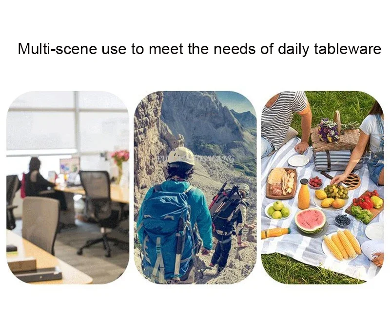 Description Picture 5 of itemPure Titanium Tableware Set Outdoor Household Frosted Knife and Fork Spoon Chopsticks Travel Camping Portable Knife and Fork Set
