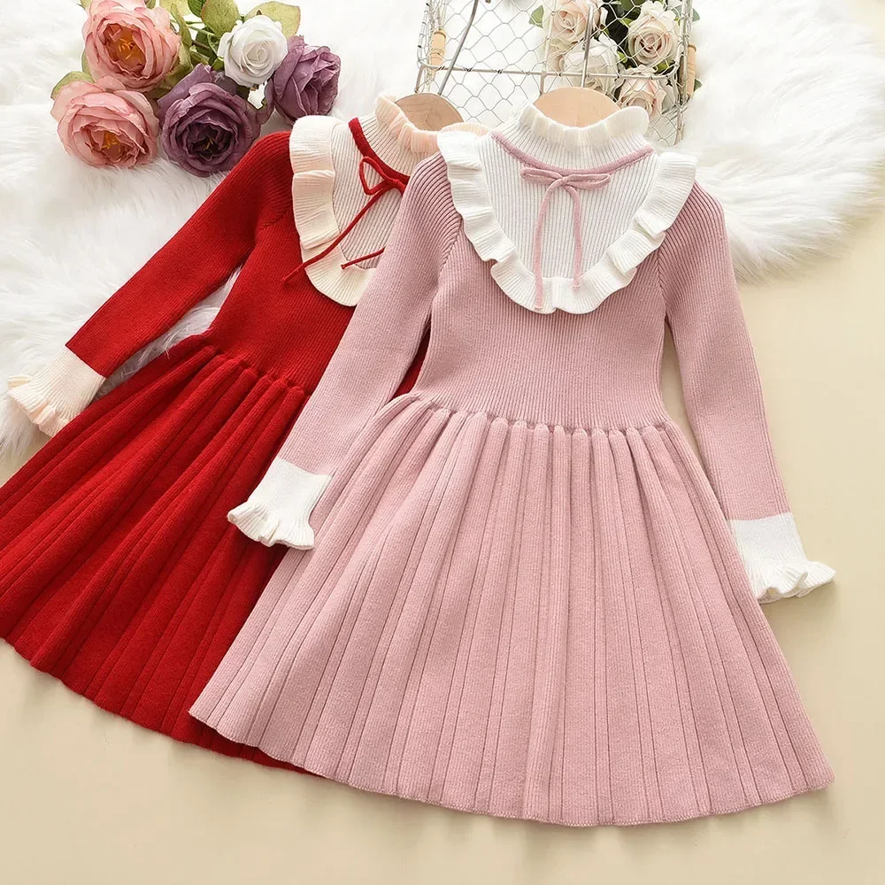 Orso Leader autunno inverno ragazze vestito ragazze 4-8Y bambini principessa festa maglione abiti a maglia Costume di natale vestiti bambina