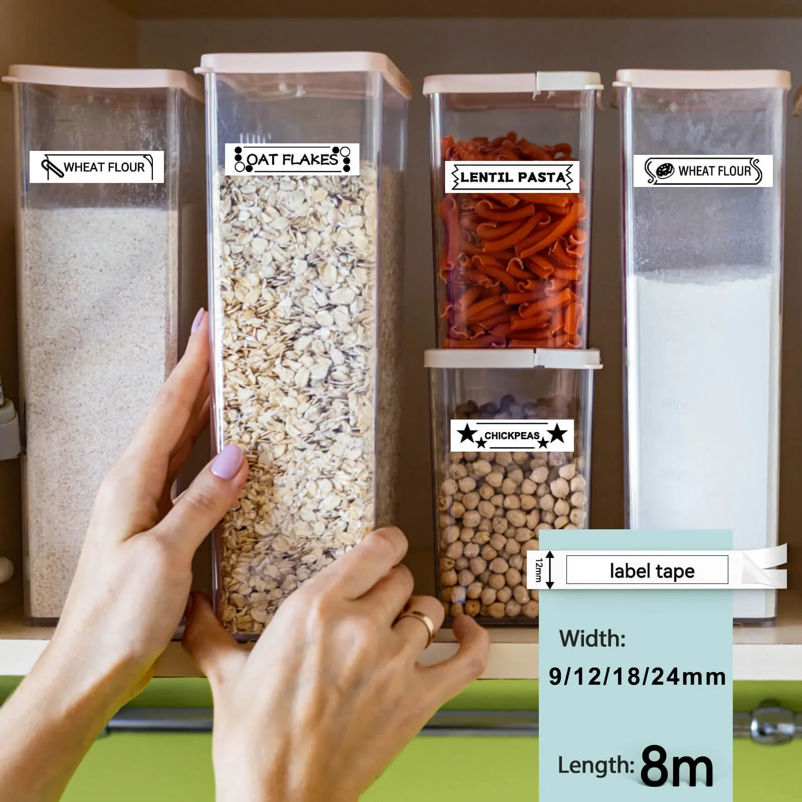 엡손 LW-300 LW-400 LW-600P LW-700 LC-4WBN9 프린터용 라벨 테이프, 6PK 호환, SS12KW SS9KW ST12KW SS18KW SS24KW