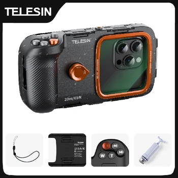 TELESIN Custodia per telefono impermeabile per immersione Custodia universale per fotocamera per telefono Supporto per impugnatura per tiro Maniglia per telecomando