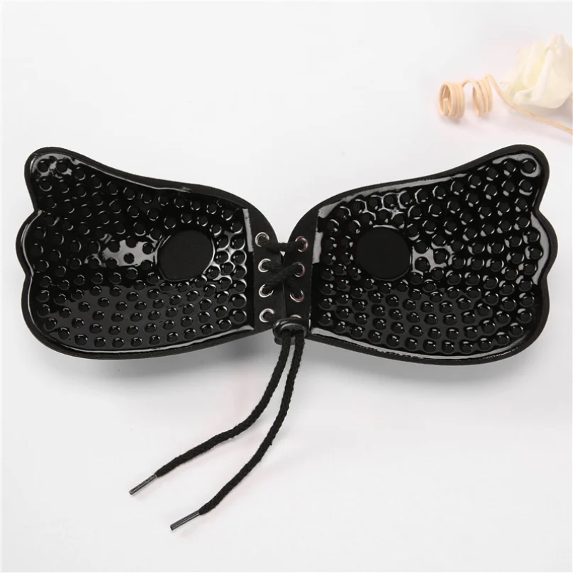 

Women Sticky Bra Without Strap frame Blackless Silicone Push Up Underwear One Piece Adhesive Invisible Strapless Bra Seamless