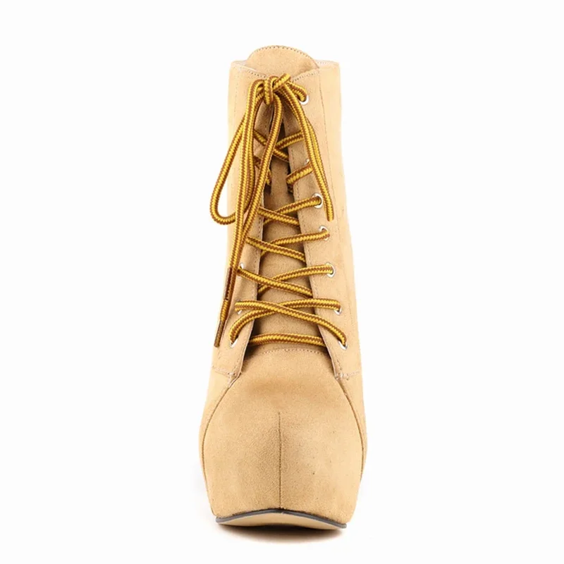 Women Boots Fashion Platform Round Toe Zip High Heels Pointed Toe Short Botas Ladies Elegant Shoes Autumn Winter Women's Pumps