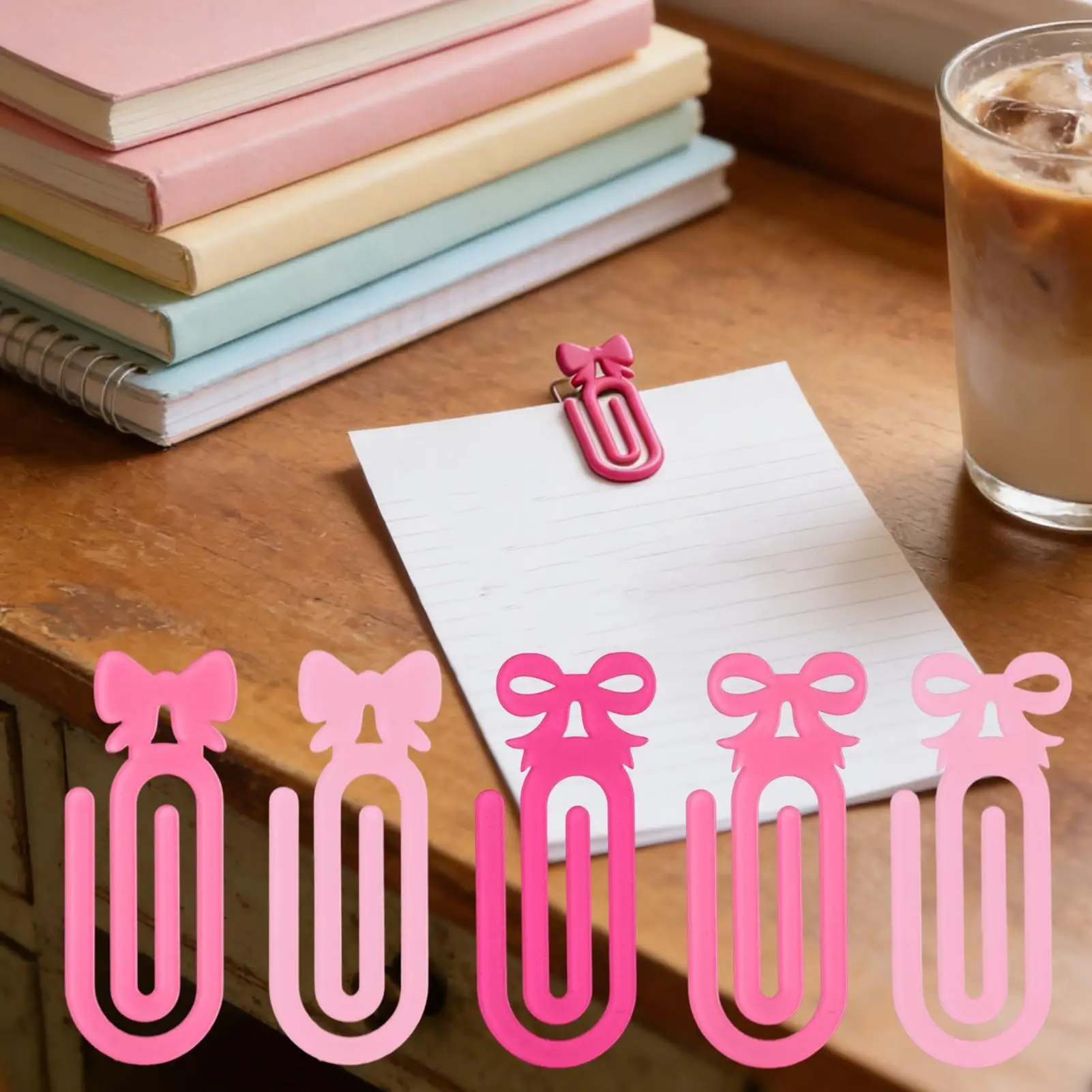 큰 종이 클립 6개 귀여운 북마크 아크릴 페이지 클립 교사 학생 학교 교실 사무실 가정용