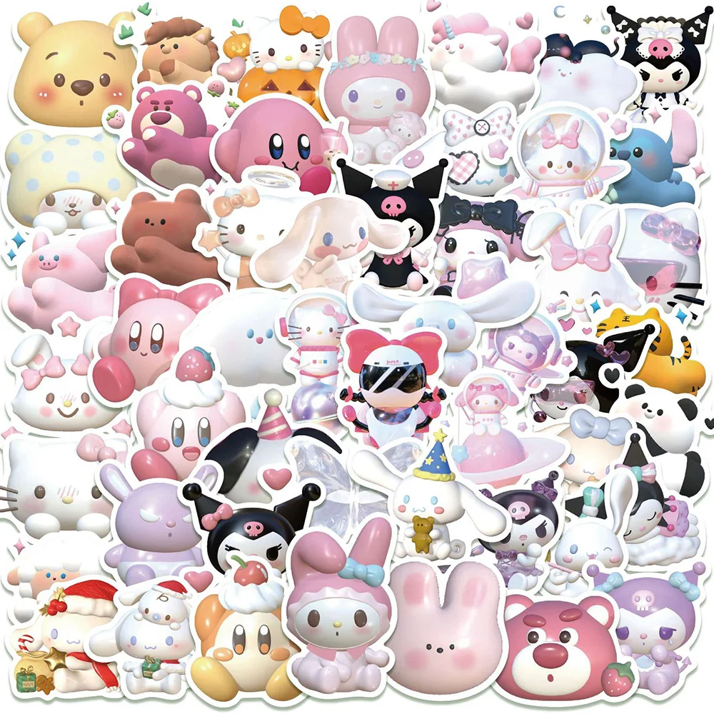 

10/30/51pcs Sanrio Series Cartoon Stickers Cute Kuromi Melody Anime Bear Kids Sticker Toys DIY Phone Diary Laptop Graffiti Decal