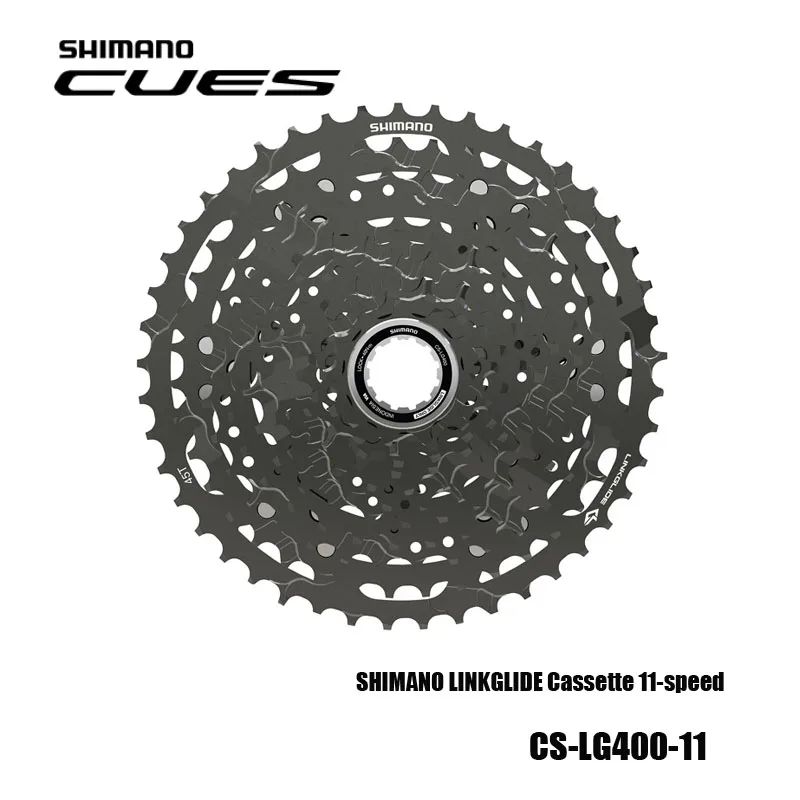 Shimano Linkglide Cassette 11-Speed Cs-Lg400-11 Pedane Per Ingranaggi Sintonizzate E Cambio A 2 Vie Liscio
