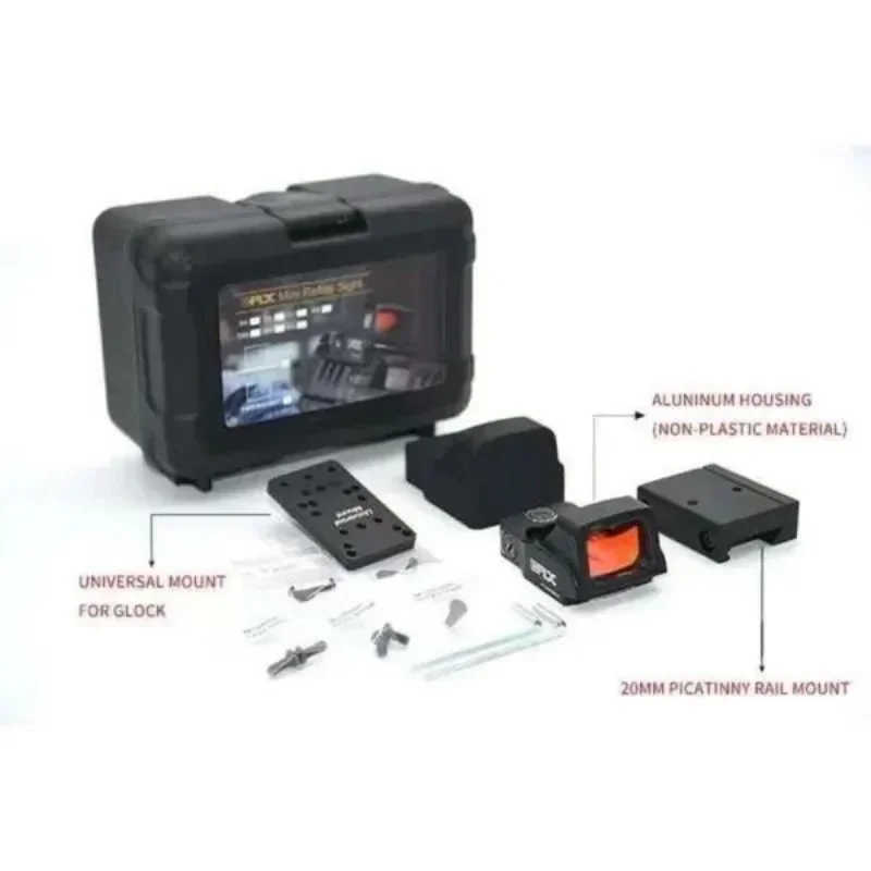 MINI Green/Red Dot Sight Collimator Reflex Sight 3 MOA Glock mount Pistol Scope 20mm Weaver Rail Airsoft