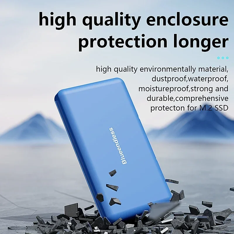 Compact Shockproof 4-Slot M.2 SSD Storage Enclosure Box