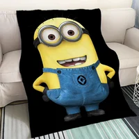 Bed Blankets for Adults Minions Throw Blanket Luxury Bedding Cobija Home Interior Fluffy Plaid Sofa Knee Soft Nap King Size & 1