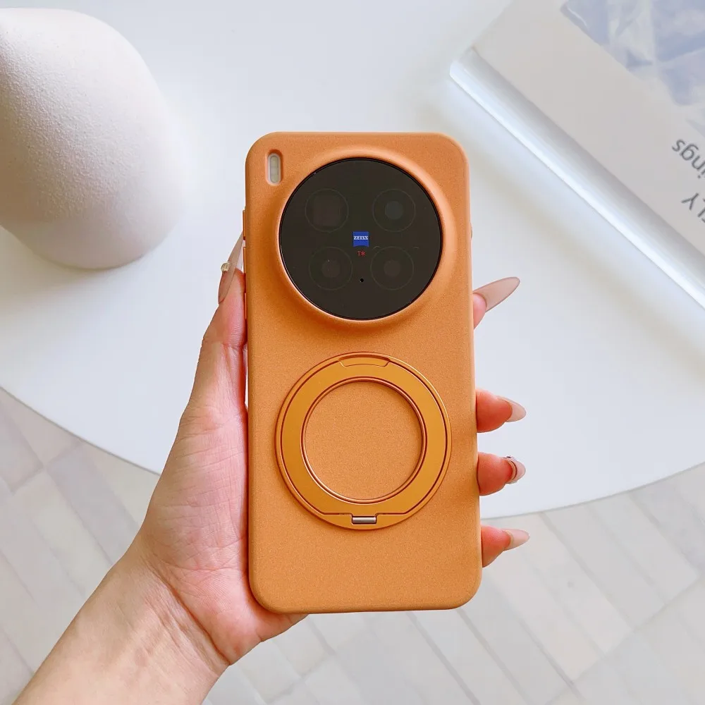 Sleek Matte Hard Case with Magnetic Ring Stand – Premium Protective Back Cover