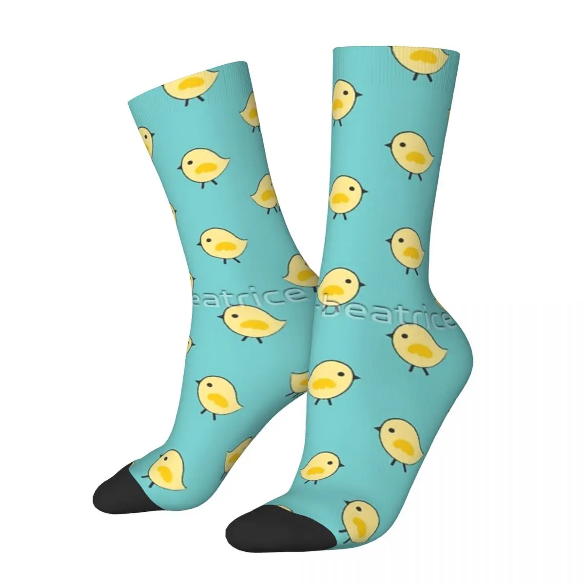 

Hip Hop Vintage Busy Chicks - Aqua Crazy Men's Compression Socks Unisex Yellow Bird Harajuku Pattern Printed Funny Crew Sock