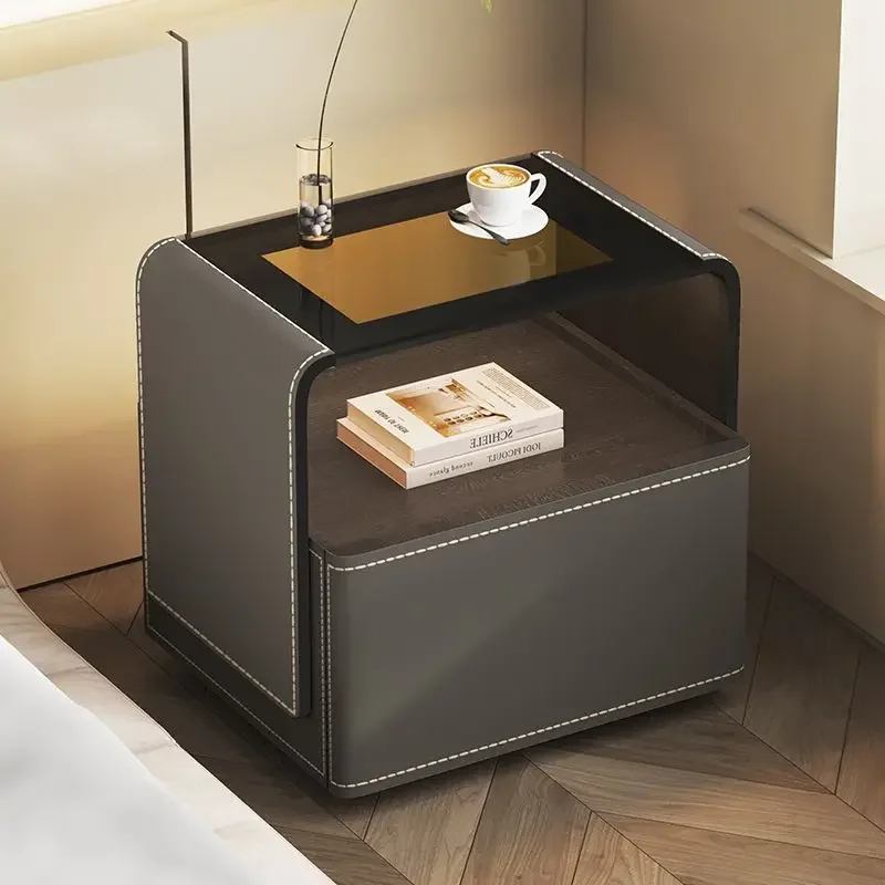 Solid Wood Bedroom Bedside Table Bedside Table Living Room Sofa Sensor Lamp Storage Storage Cabinet Side Cabinets