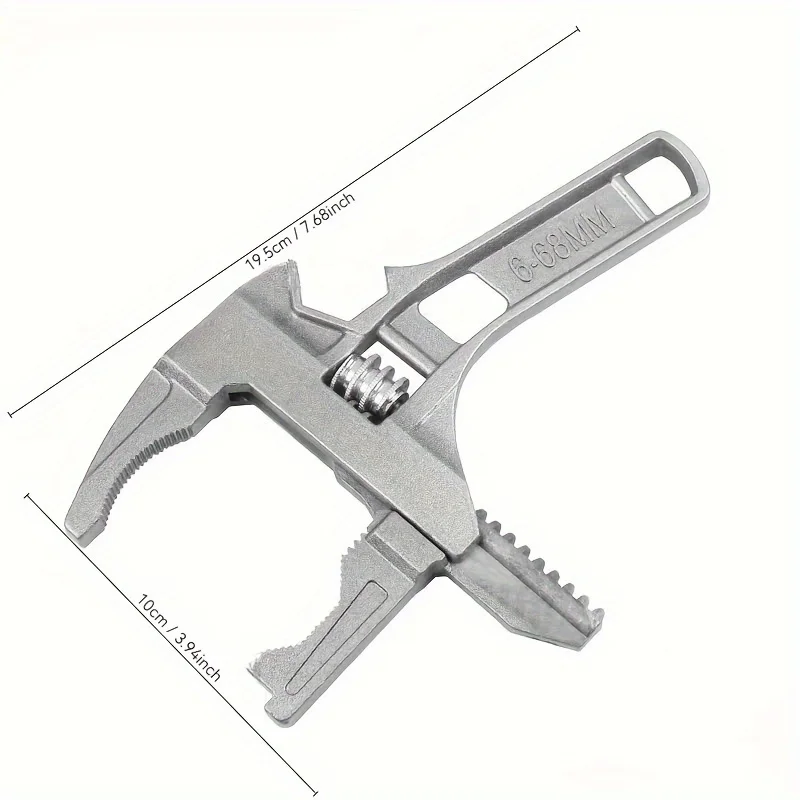 1-teiliger Schraubenschlüssel mit großer Öffnung, multifunktionaler verstellbarer Schraubenschlüssel für Küche, Badezimmer, manuelle Bedienung, ergonomisches Design – Detail 5