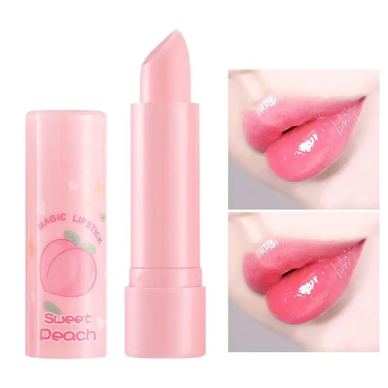 Moisture Lip Balm Waterproof Natural Lipstick Color Changing Lipstick Long Lasting Lip Makeup Product Peach Tinted Lip Balm mnzjia cosmetics makeup organizer skincare organizer dustproof waterproof large cosmetics organizer jewelry lipstick organiz