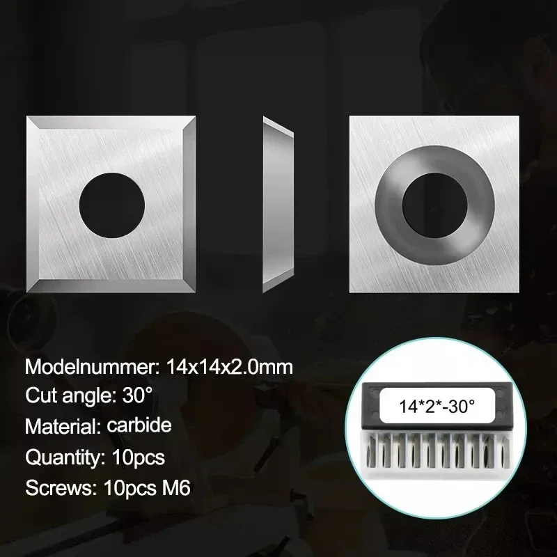 21pcs 나사가있는 카바이드 블레이드 렌치 14mm 사각형 카바이드 인서트 커터 선반 밀링 머신 용 터닝 도구 플랫 플레너