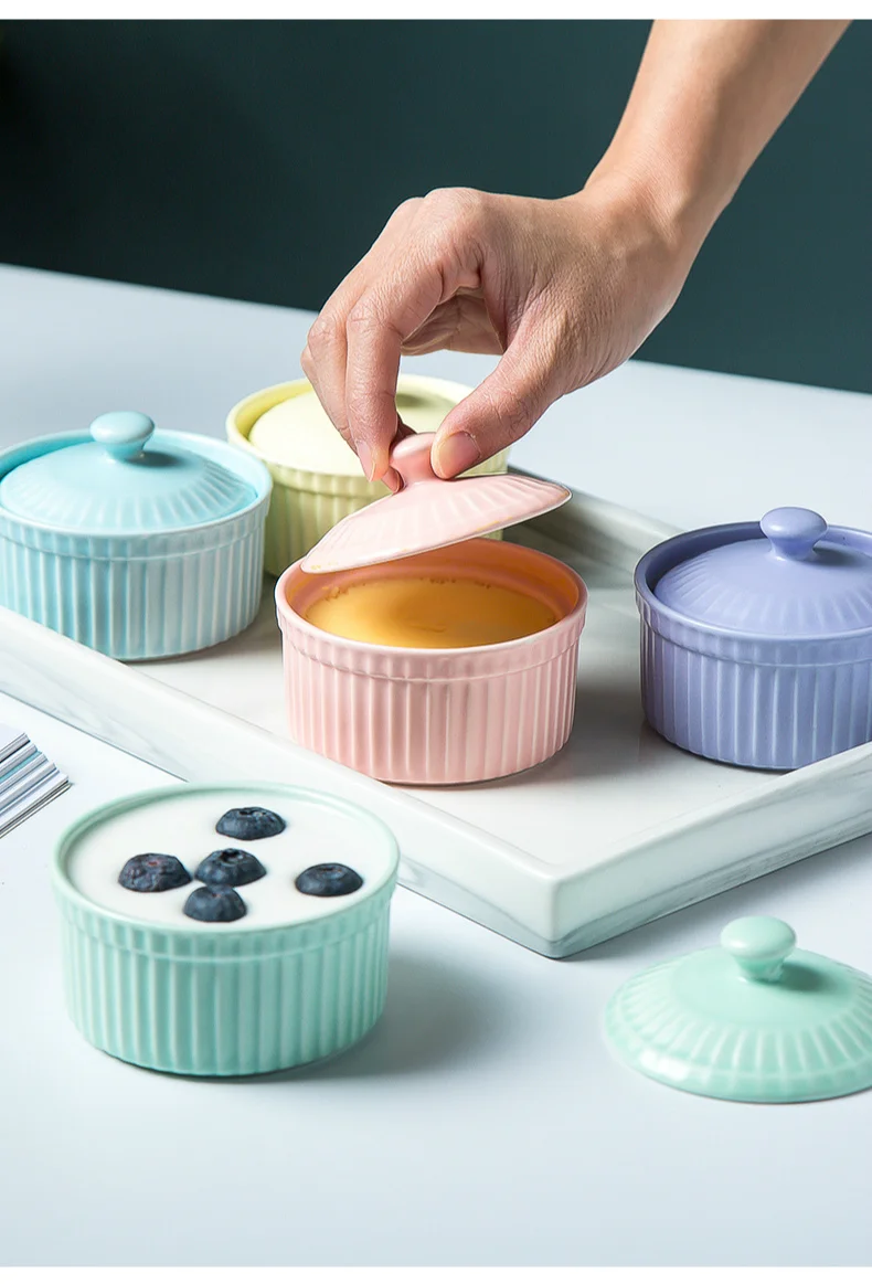 Description Picture 5 of itemHot Sale New Small Ceramic Cooking Pots with Lid Home Used Steamed Egg Stew Soup Pot Cheap Oven Hotpot Casserole Thermal Cooker