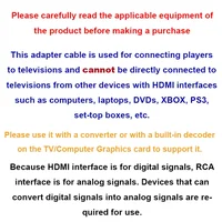1.5,m HDMI-compatible to 3RCA Cablewith HDMI 1.4 to AV Cord HD Audio Video Wire - Image 2