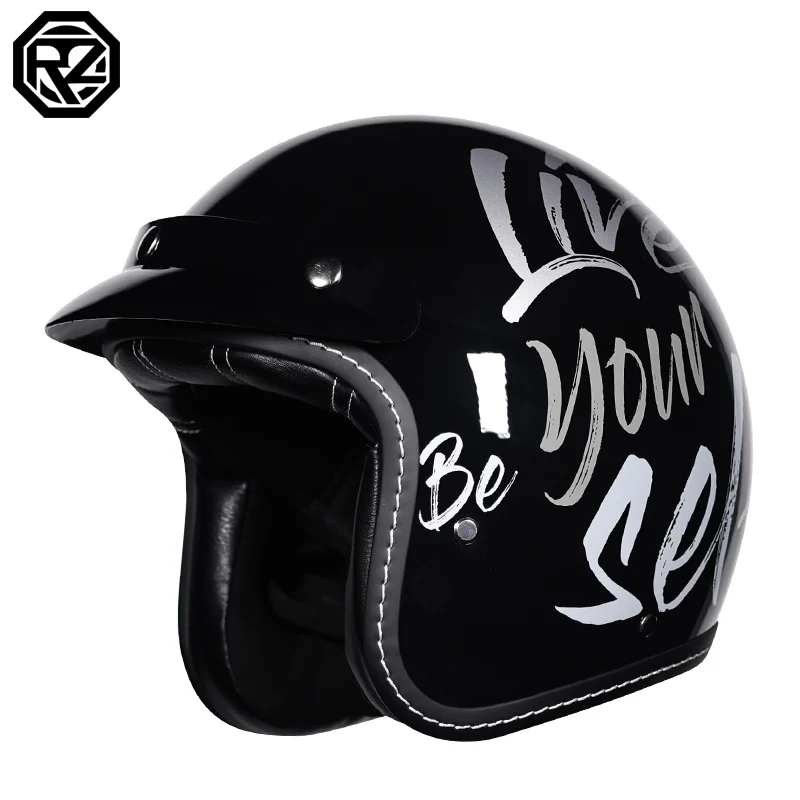 2023 New Fashion Motorcycle Helmet 3/4 Face Retro Helmet