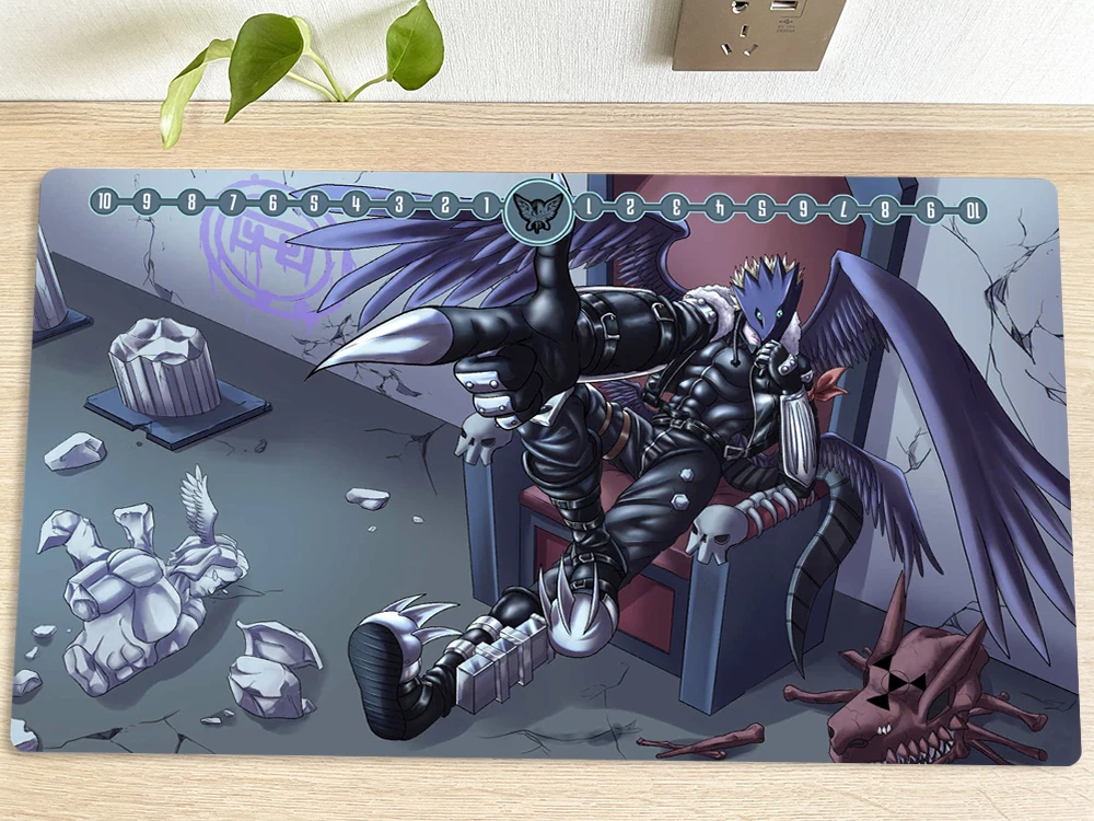 

Игровой коврик Digimon DTCG, коврик Beelzemon, игровой коврик для торговых карт, настольный коврик для мыши, коврик для мыши 60x35 см, Бесплатная Сумка