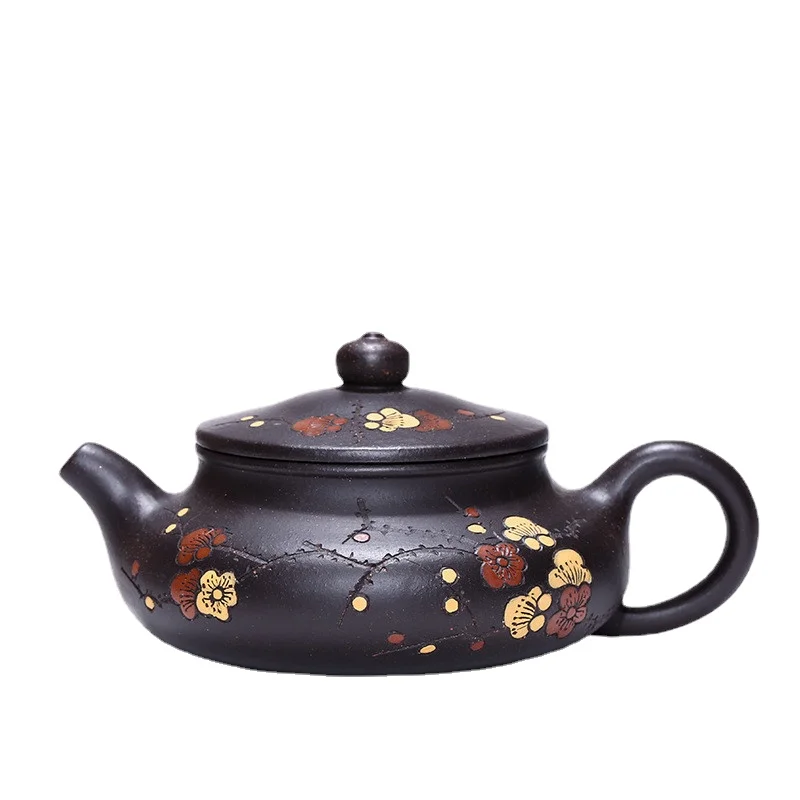 

New style plum flower purple sand teapot travel convenience tea set Dahongpao teapot household drinking utensils NLSLASI