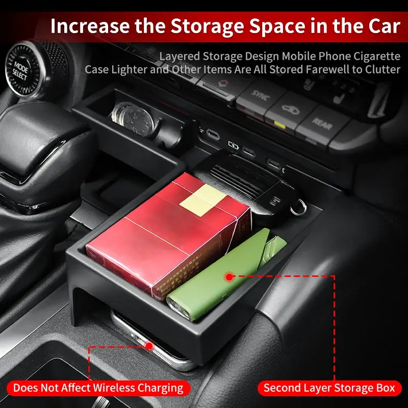 For Toyota LC250 Land Cruiser j250 Prado 250 Series  2024 2025 Central Control Storage Box black Interior Upgraded Accessories - Image 3