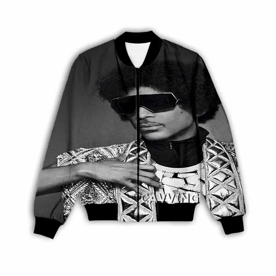 New Fashion Women/Men's 3D Print Prince Rogers Nelson  Zipper Bomber Jackets Men Overcoat Mens Coat Zip Up Jackets 5