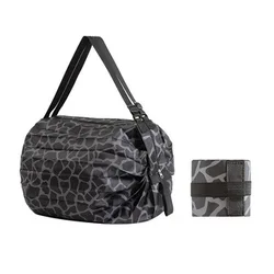 Compact Reusable Waterproof Tote Bag - Foldable Shopping & Travel Organizer (Leopard print)