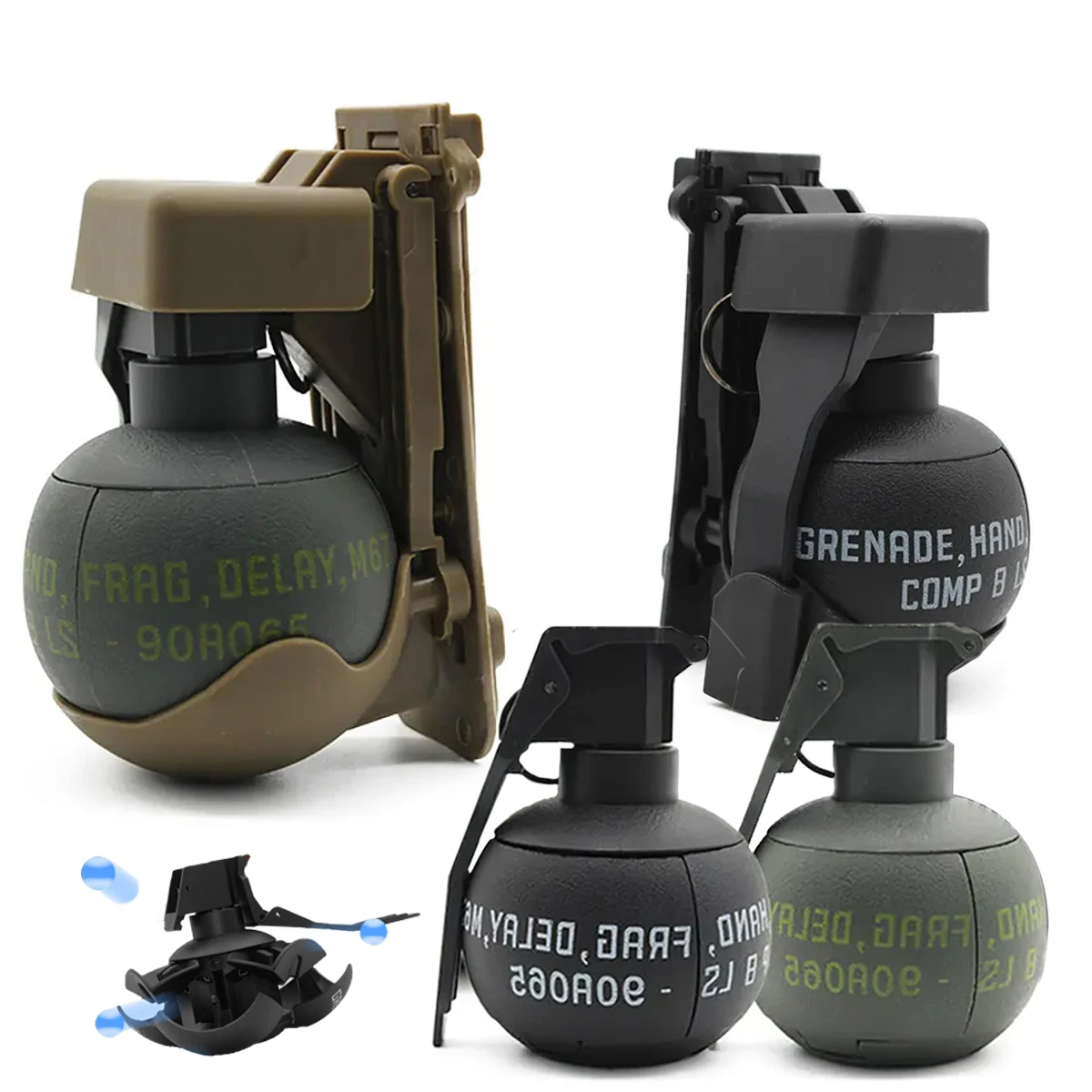 Tactical Grenade Model Set, M67 Grenade Model, Explosive Mine, Grenade, Bouncing Smoke Grenade, Outdoor Tactical Grenade Model