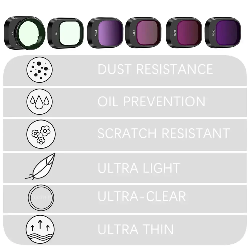 Lens Filters ND Filters Set For Dji MINI 4 PRO Filter Professionele Lens CPL ND8 ND16 ND32 ND64 Filters Set Camera Lens mini 4 accessoires