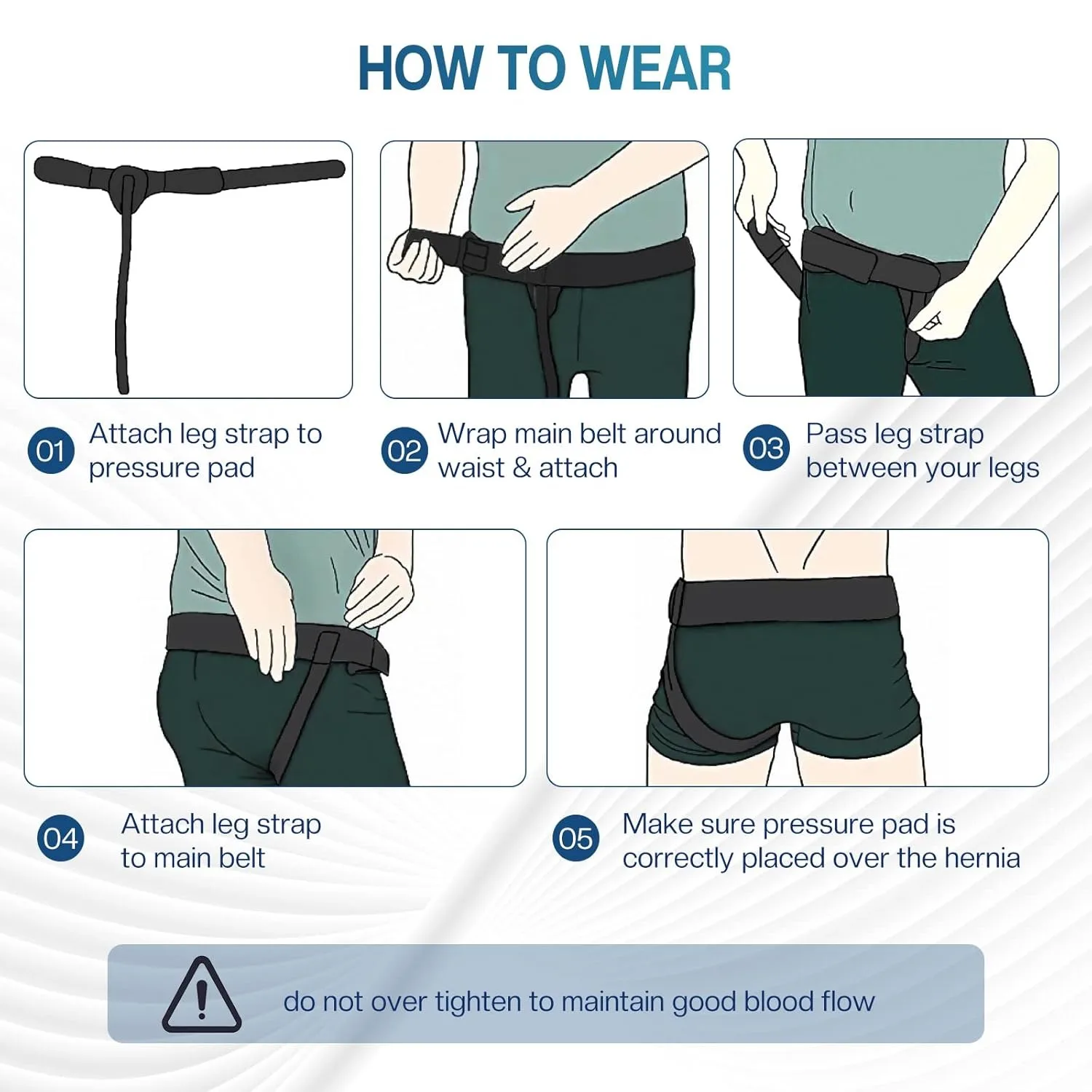Groin Protector Hernia Belt for Men & Women Left/Right Side Inguinal Hernia Support Removable Compression Pads