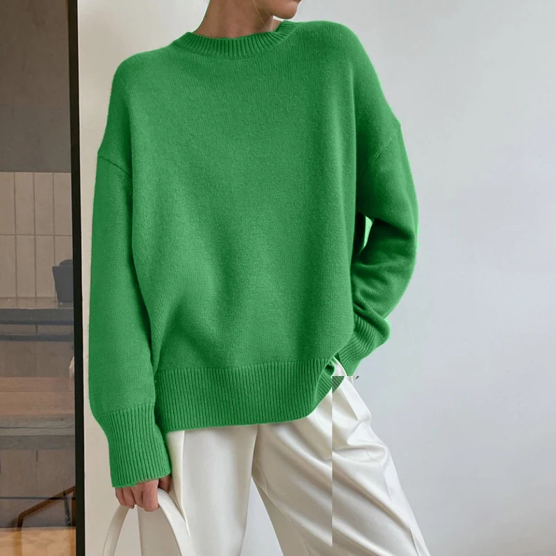 Pull Cachemire Femme Automne-Hiver - Léger, Chaud Et Élégant, Col Rond Ou Col V, Tissu Élastique
