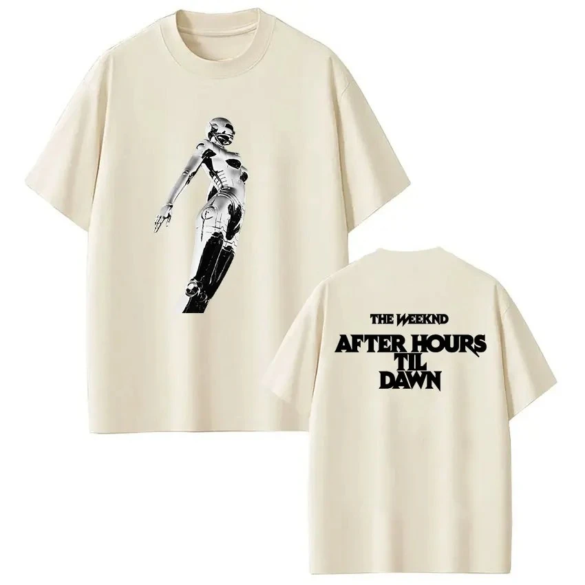 패션 캐주얼 티셔츠 스트리트웨어 The Weeknd After Hours Til Dawn Tour 2026 그래픽 T 셔츠 유니섹스 힙합 반소매 티셔츠